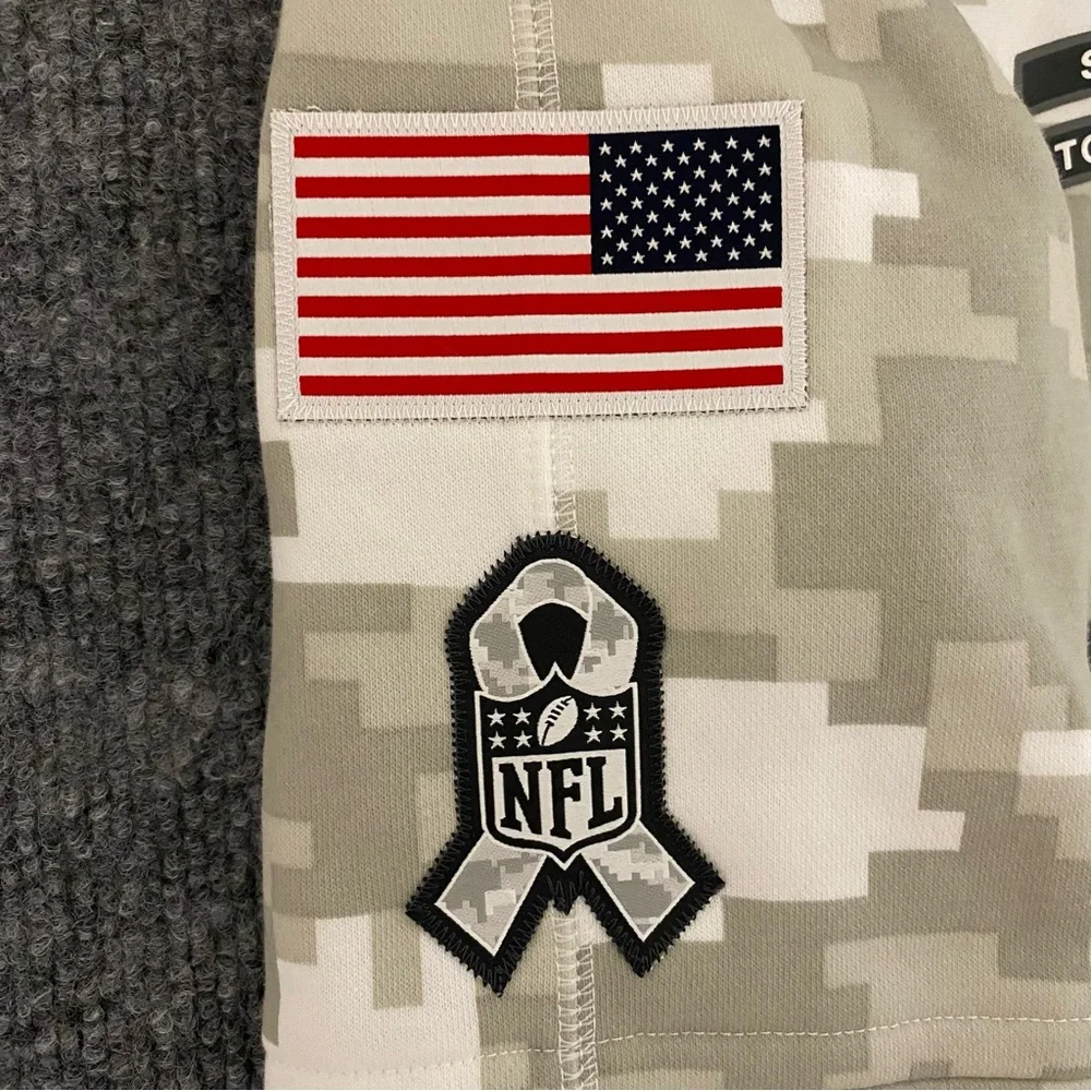 Nike On Field Salute to Service NY Jets Youth Medium 10-12 Arctic Camo Hoodie